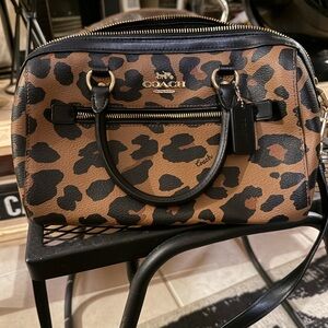 Coach and I Leopard Print Tan and Black Women's Bag